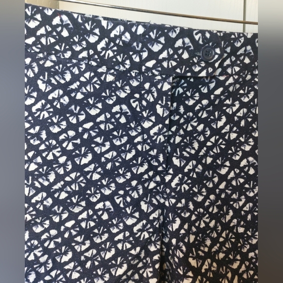 Cynthia Rowley Indigo White Printed Dress Shorts Size 14 Office Date Party Boho - Picture 2 of 9